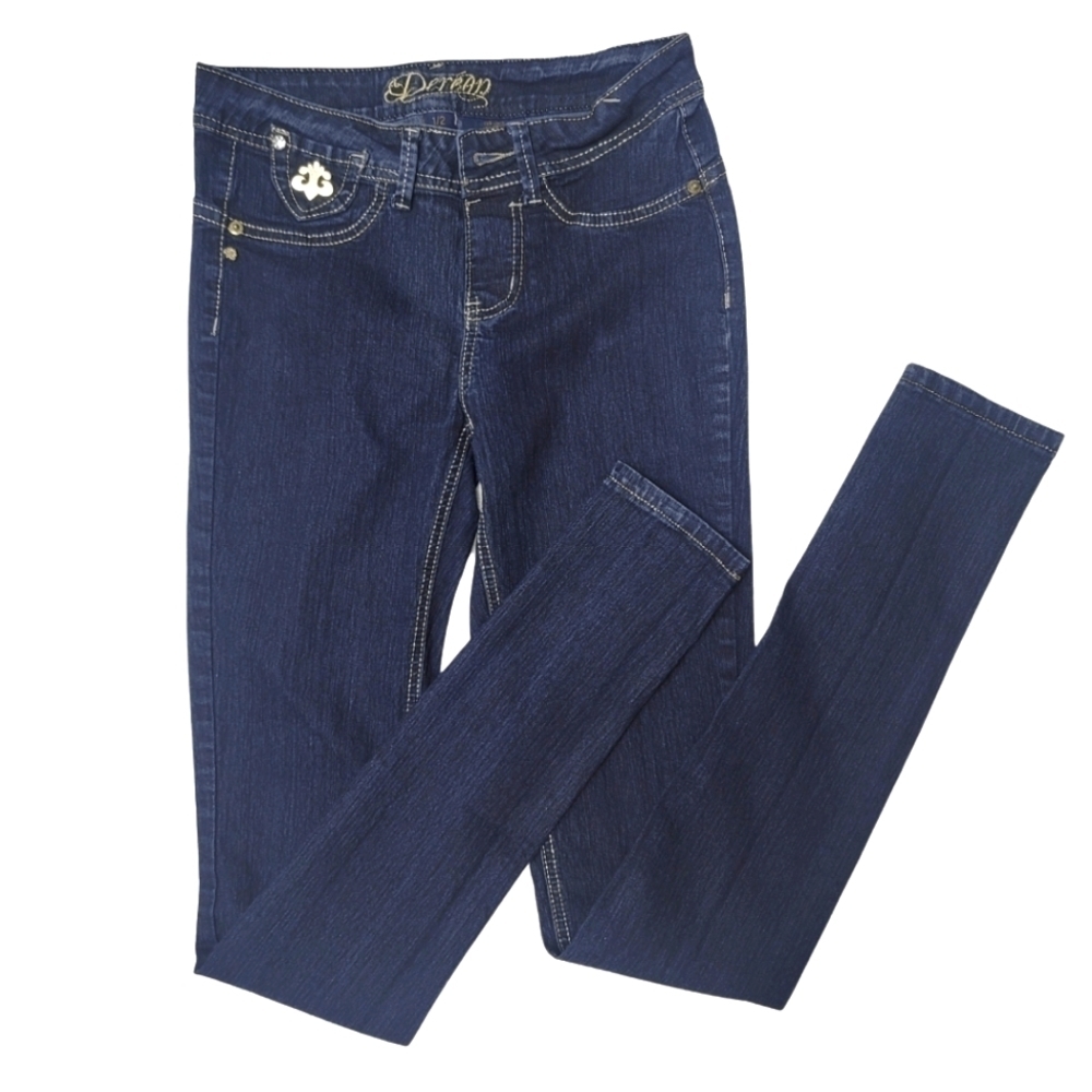 Dereon by Beyonce's Skinny Stretchy Low Rise Denim Blue Jeans in Size 2